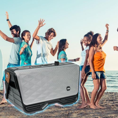  EMB EURO49S 300W Portable Bluetooth Boombox HiFi Stereo Speaker IndoorOutdoor Wireless Pairing with Extreme Bass - USBAux inRemote with Built-in Rechargeable Battery & Wireless