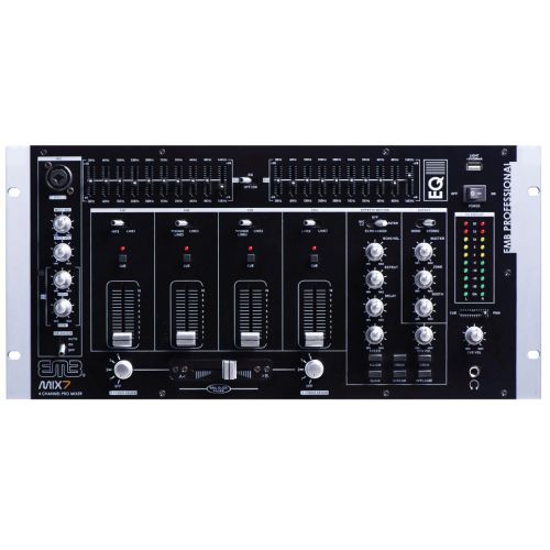  EMB MIX7 19 Rack Mount 4 Channel Professional Mixer wAdjustable cross faders and more