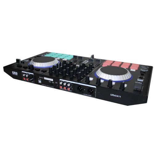  EMB URAI411 Professional Controller 4 Channels Ready DJ MIXER With Effects - 2 Jog Wheels Scratching + Controlling - Virtual DJ Compatible - Disk included