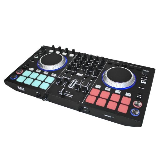  EMB URAI411 Professional Controller 4 Channels Ready DJ MIXER With Effects - 2 Jog Wheels Scratching + Controlling - Virtual DJ Compatible - Disk included