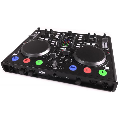  EMB - DJX7 - NEW Professional DUAL MP3 Mixer DJ Scratch Midi Controller! Virtual DJ Software included! (Matte Black)