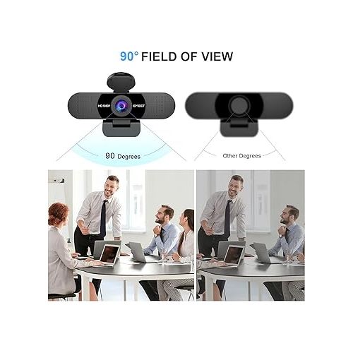  EMEET 1080P Webcam with Microphone, C960 Web Camera, 2 Mics Streaming Webcam, 90°FOV Computer Camera, Plug and Play USB Webcam for Online Calling/Conferencing, Zoom/Skype/Facetime/YouTube, Laptop/PC