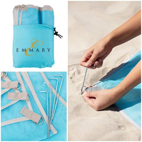  EMMARY Beach Blanket and Free Microfiber Towel: Large Waterproof,Sand proof Folding Blankets and Accessories.Gear for park,lawn and camping.Oversized Outside rug for Adults and Baby.Compa