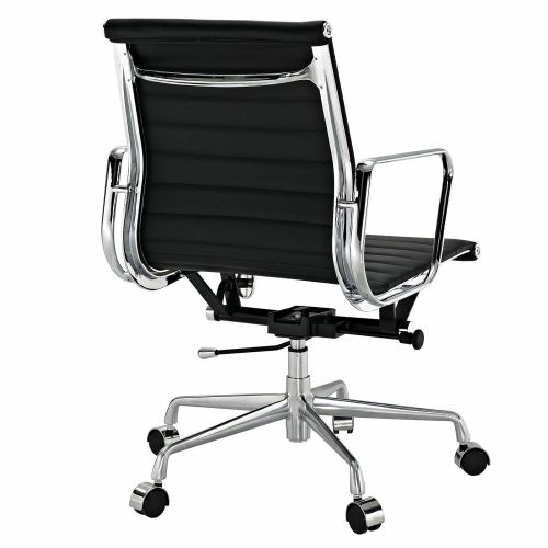  EMODERN FURNITURE eMod - Eames Ribbed Mid Back Office Chair Leather Black