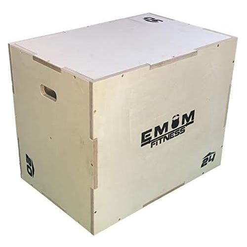  [아마존베스트]EMOM Fitness Plyo Box  Jump Box with 3 Different Heights  3 in 1  Includes Screws  76 × 61 × 51 cm and 30.24 inches, 20 inches, etc. Suitable for Box Jumps