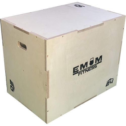  [아마존베스트]EMOM Fitness Plyo Box  Jump Box with 3 Different Heights  3 in 1  Includes Screws  76 × 61 × 51 cm and 30.24 inches, 20 inches, etc. Suitable for Box Jumps