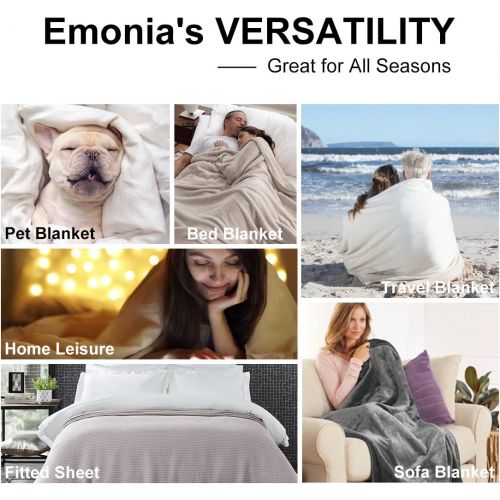  [아마존 핫딜] [아마존핫딜]EMONIA Luxury Fleece Blanket,330GSM - King Size Blankets Super Soft Warm Fuzzy Lightweight Bed & Couch Blanket(Dark Grey,90 x 108 inch)