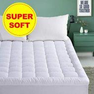 [아마존 핫딜] [아마존핫딜]EMONIA Cal King Mattress Pad - Pillow Top Fitted Mattress Pad Cover (Deep Pocket 8-21), 300TC Down Alternative Quilted Mattress Topper