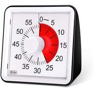[아마존베스트]E-More Kitchen Timer, 60-Minute Visual Analogue Timer, Countdown Timer for Kids and Adults, Silent/Loud Alarm, No Ticking, 8cm.