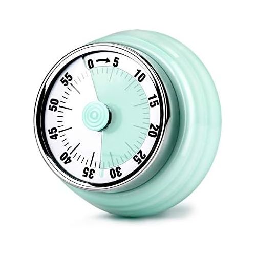  [아마존베스트]E-More Kitchen Timer, 60 Minutes Mechanical Magnetic No Battery Required Countdown Timer Kitchen Clock with 72dB Alarm Sound Green