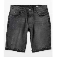 EMPYRE Empyre Albany Abyss Black Washed Destroyed Denim Shorts