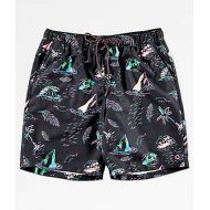 EMPYRE Empyre Dubtub Island Black & Multicolored Neon Elastic Waist Board Shorts