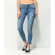 EMPYRE Empyre Tessa Bright Ocean Frayed Skinny Jeans