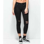 EMPYRE Empyre Tessa Black Distressed Crop Skinny Jeans