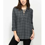 EMPYRE Empyre Montgomery Charcoal Lace Up Shirt