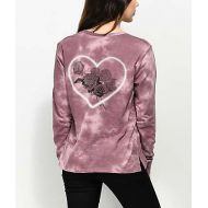 EMPYRE Empyre Rubino Rose Heart Mauve Tie Dye Long Sleeve T-Shirt