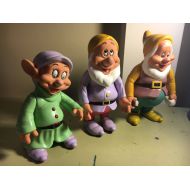EMUSCLASSICS 3 Mattel 1992 rubber posable Disney snowwhite dwarves