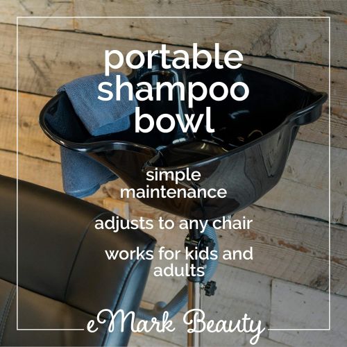  EMark Beauty Portable Shampoo Bowl, Adjustable Salon Basin, Beauty Salon Equipment for Hair Stylists - eMark Beauty