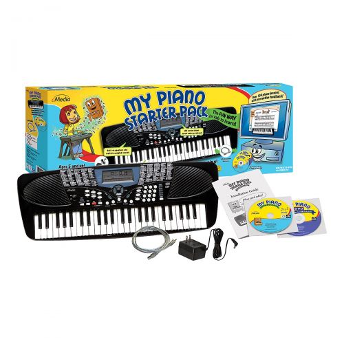  Emedia},description:Introducing the eMedia My Piano Kit. It has everything your child age 5 and up needs to begin playing piano: an electronic keyboard sized for small fingers with