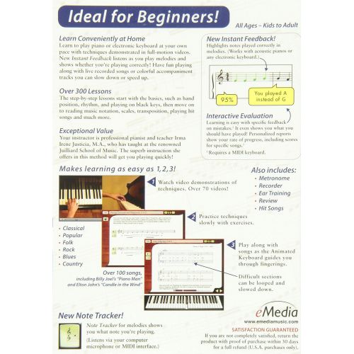  EMedia eMedia Piano and Keyboard Method, EarMaster 6 Pro, Pitchboy Chromatic Keychain Tuner (bundle)