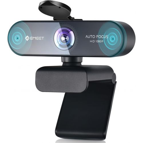 Webcam with Microphone ? Autofocus Webcam with Privacy Cover eMeet Nova 96° View Web Camera 1080P w/2 De-Noise Mics, Plug & Play USB Webcam with Universal Clip for Screens & Tripod