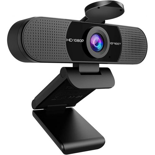  1080P Webcam with Microphone, eMeet C960 Web Camera, 2 Mics Streaming Webcam with Privacy Cover, 90°View Computer Camera, Plug&Play USB Webcam for Calls/Conference, Zoom/Skype/YouT