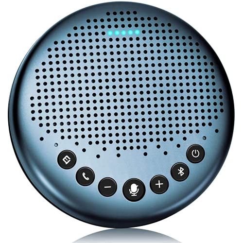  Bluetooth Speakerphone -eMeet Luna Lite Computer Speakers with Microphone, VoiceIA Noise Cancelling USB Speakerphone, Daisy Chain, Conference Microphone 360° Pickup for 8 People Sk