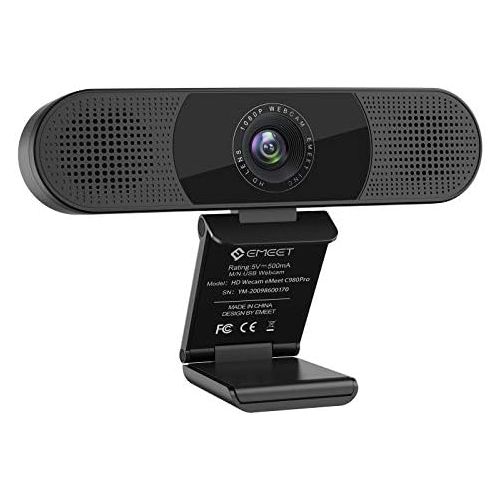  [아마존베스트]eMeet 1080P Webcam - C980PRO Webcam with Microphone and Speaker, Full HD Webcam, 90° Field of View, Automatic Light Correction, Plug & Play for PC, Skype, FaceTime, Conference, Onl