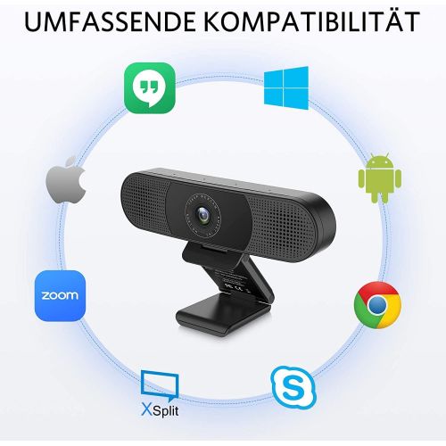  [아마존베스트]eMeet 1080P Webcam - C980PRO Webcam with Microphone and Speaker, Full HD Webcam, 90° Field of View, Automatic Light Correction, Plug & Play for PC, Skype, FaceTime, Conference, Onl