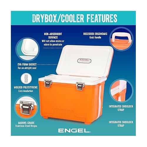  Engel 19qt Leak-Proof, Air Tight, Drybox Cooler and Small Hard Shell Lunchbox for Men and Women