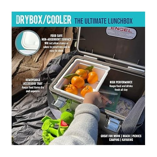  ENGEL 13qt Leak-Proof, Air Tight, Drybox Cooler and Small Hard Shell Lunchbox for Men and Women