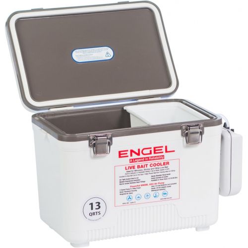  ENGEL Coolers 13 Quart Live Bait Cooler/Dry Box with Air Pump, White