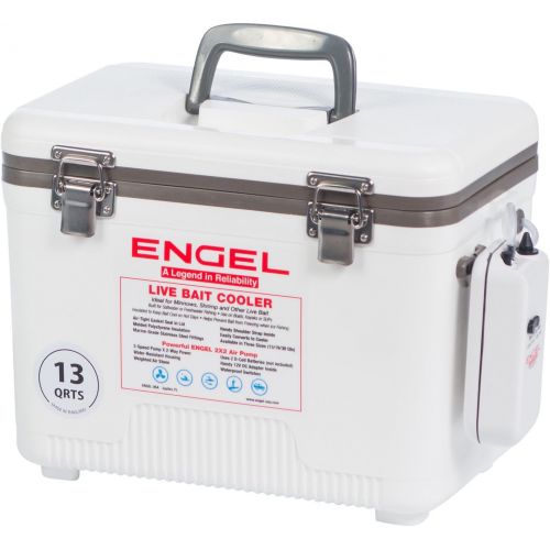  ENGEL Coolers 13 Quart Live Bait Cooler/Dry Box with Air Pump, White