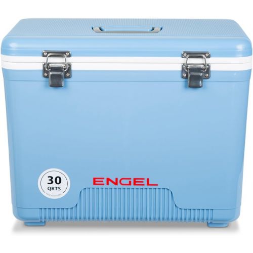  Engel 30-Quart 48 Can Portable Leak-Proof Compact Lightweight Insulated Airtight Hard Drybox Cooler for Fishing, Hunting, and Camping