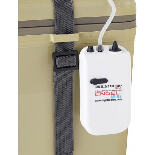  ENGEL Tan Live Bait Drybox/Cooler with 2 Speed Aerator Pump