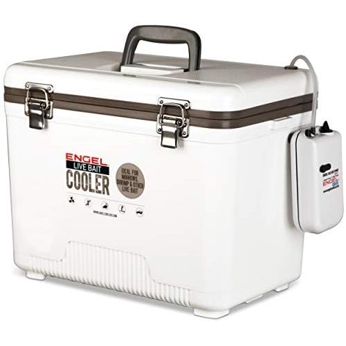  Engel Coolers Live Bait CoolerDry Box with Air Pump, White