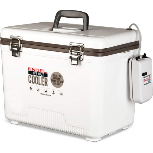  Engel Coolers Live Bait CoolerDry Box with Air Pump, White