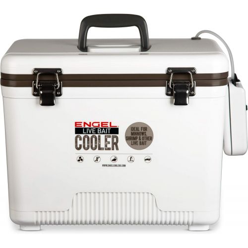  Engel Coolers Live Bait CoolerDry Box with Air Pump, White