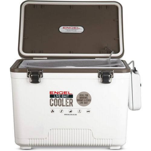  Engel Coolers Live Bait CoolerDry Box with Air Pump, White