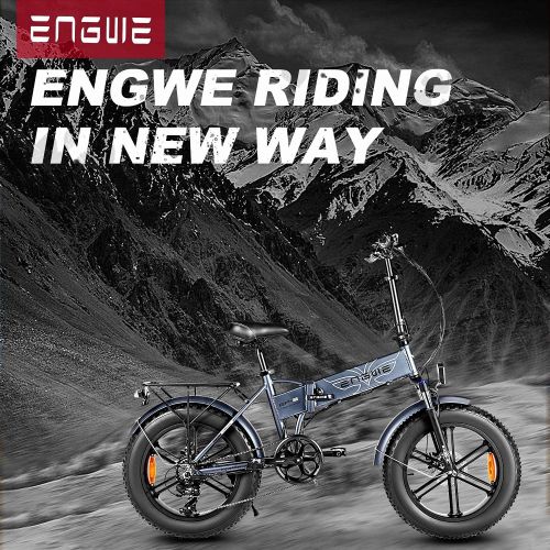  ENGWE 750W Folding Electric Bike for Adults 20 4.0 Fat Tire Mountain Beach Snow Bicycles Aluminum Electric Scooter 7 Speed Gear E-Bike with Detachable Lithium Battery 48V12.8A Up t