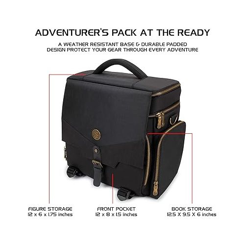  ENHANCE Travel Bag for DND, Bag Compatible with Dungeons and Dragons, Battle Mat Holder, Dice Pockets and Accessories, Carry 4-8 Books