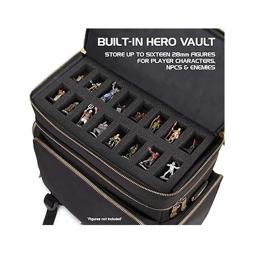  ENHANCE Travel Bag for DND, Bag Compatible with Dungeons and Dragons, Battle Mat Holder, Dice Pockets and Accessories, Carry 4-8 Books