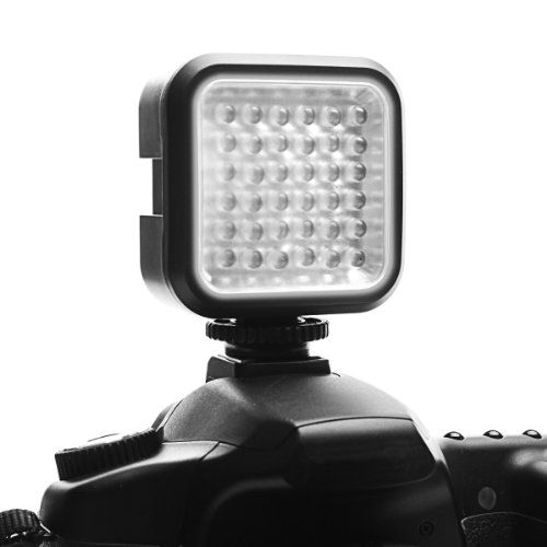  ENHANCE Rechargeable Video Camera Light Panel with 36 Dimmable LED Bulbs, Built-in Diffuser and Universal Mounting Bracket