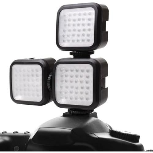  ENHANCE Rechargeable Video Camera Light Panel with 36 Dimmable LED Bulbs, Built-in Diffuser and Universal Mounting Bracket