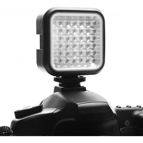  ENHANCE Rechargeable Video Camera Light Panel with 36 Dimmable LED Bulbs, Built-in Diffuser and Universal Mounting Bracket