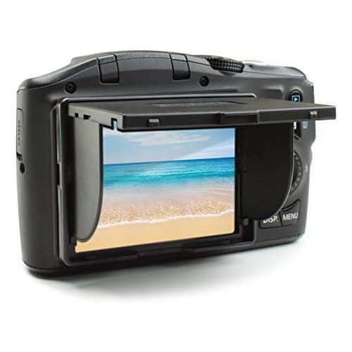  ENHANCE 3 Inch LCD Sun Shade Screen Protector with Pop Up Hood and Foldable Design for Glare Elimination, Compatible with Canon, Fujifilm, Nikon and Other Cameras with 3 Inch Scree
