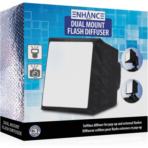  ENHANCE Camera Light Diffuser Softbox for Pop Up and External Speedlites with Foldable, Universal Design, Compatible with Neewer, Altura, Youngnuo and More Speedlite Flashes