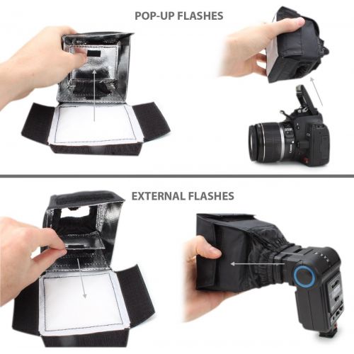  ENHANCE Camera Light Diffuser Softbox for Pop Up and External Speedlites with Foldable, Universal Design, Compatible with Neewer, Altura, Youngnuo and More Speedlite Flashes
