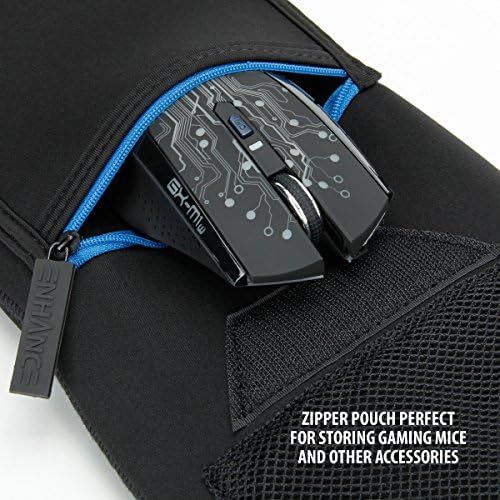  ENHANCE Keyboard Sleeve Travel Case for Full-Size Mechanical and Standard Gaming Esports Keyboards (up to 18 Inches) - Rugged Neoprene Construction, Zipper Mouse Storage and Cable