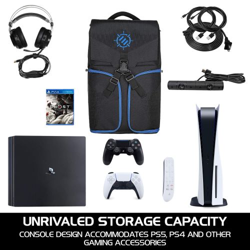  [아마존베스트]ENHANCE Universal Gaming Laptop Backpack and Console Storage Case for PS4 Pro, Xbox One & VR Sytems - Gear Arsenal Storage for Controllers, Headsets, Games, Mice, Keyboards & Acces